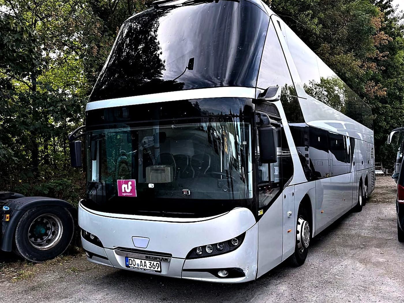 Double-decker coach for international group tours
